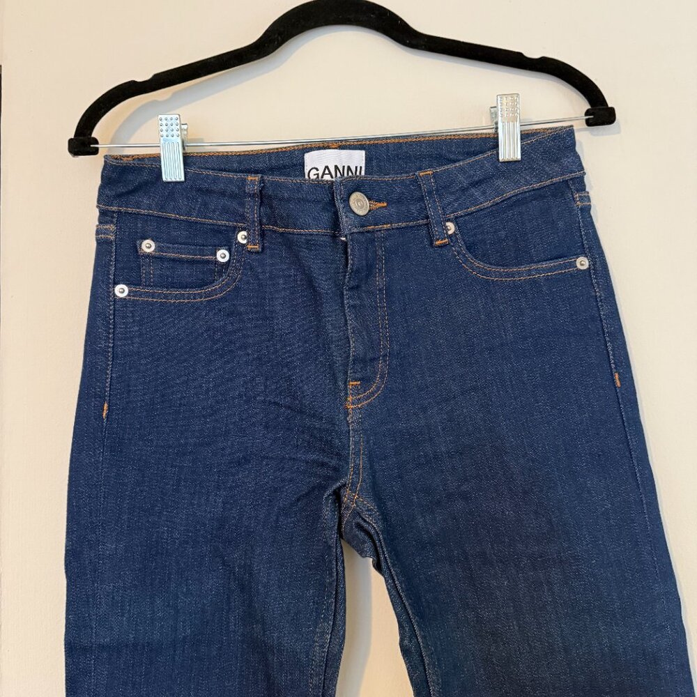 GANNI Side Slit Dark Wash Jeans - Picture 4 of 9